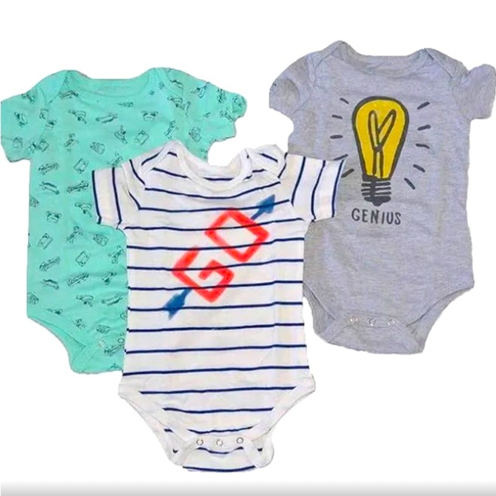 NWT Boxed set of 3 Monopoly Onesies -cute gender neutral 0-3 month size